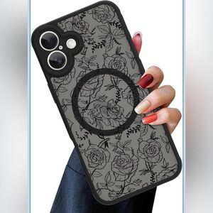 iPhone 16 OOK Magnetic Case in Black Rose nib